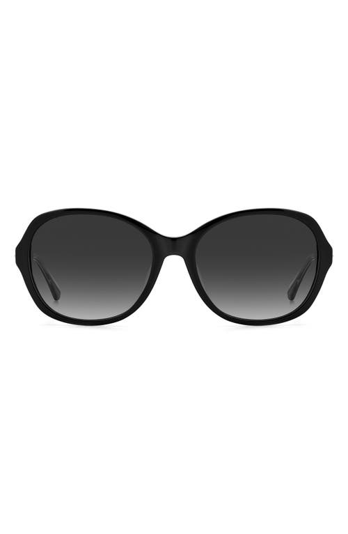 Shop Kate Spade New York 57mm Yaelfs Oversize Sunglasses In Black/grey Shaded