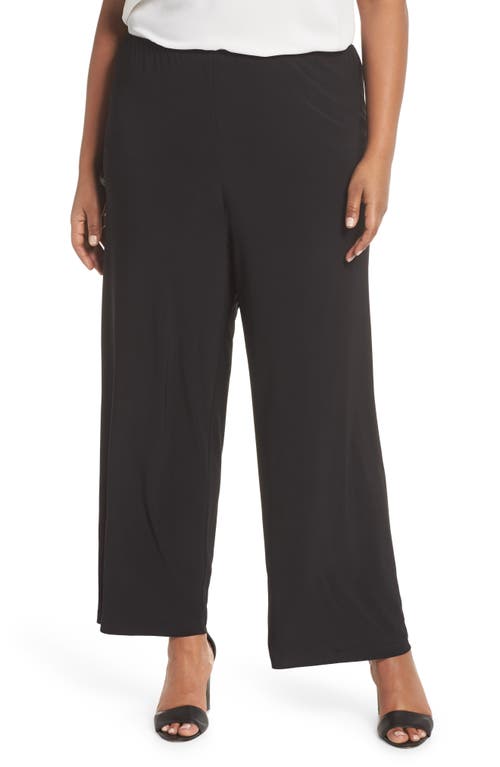 Alex Evenings Matte Jersey Straight Leg Pants Black at Nordstrom,