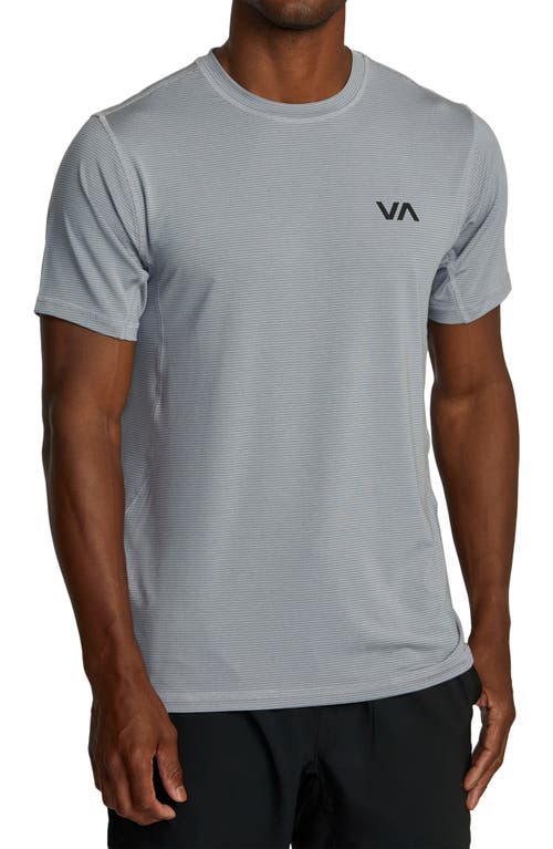 Rvca Sport Vent Stripe Performance Graphic T-shirt In Chalk Stripe