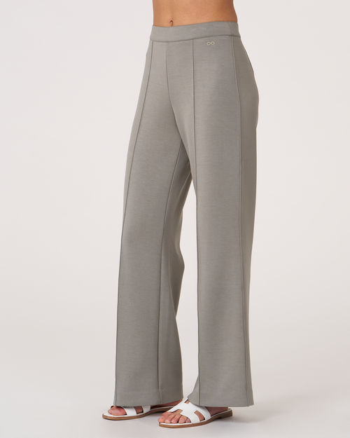 Rebody Active Madison Pintuck Wide Leg Scuba Pant 30" In Desert Sage