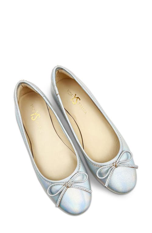 Sadie Cap Toe Ballet Flat in Silver Iridescent