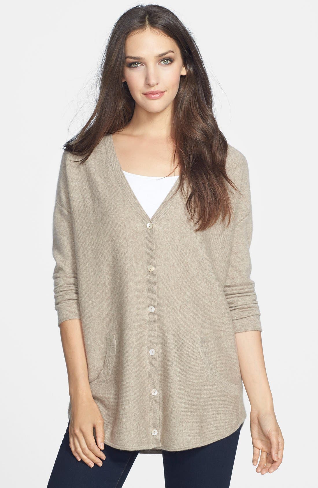 Eileen Fisher Fine Gauge Cashmere VNeck Cardigan Nordstrom