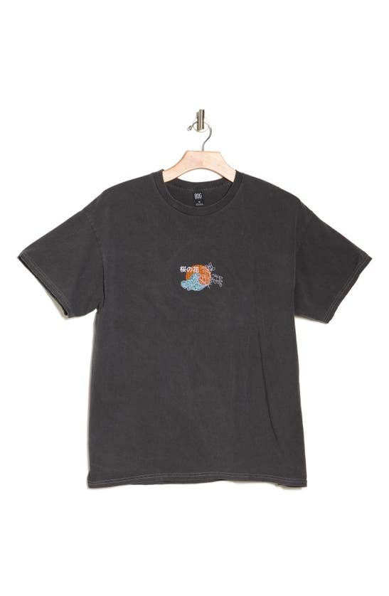 Bdg Urban Outfitters Japanic Embroidered T-shirt In Grey Marl