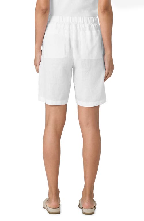 Shop Eileen Fisher Organic Linen Shorts In White