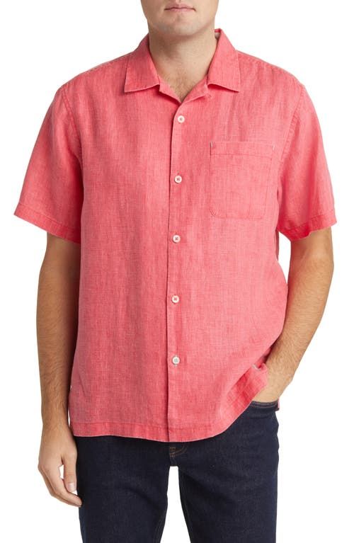 Tommy Bahama Sea Glass Short Sleeve Button-Up Linen Camp Shirt at Nordstrom,
