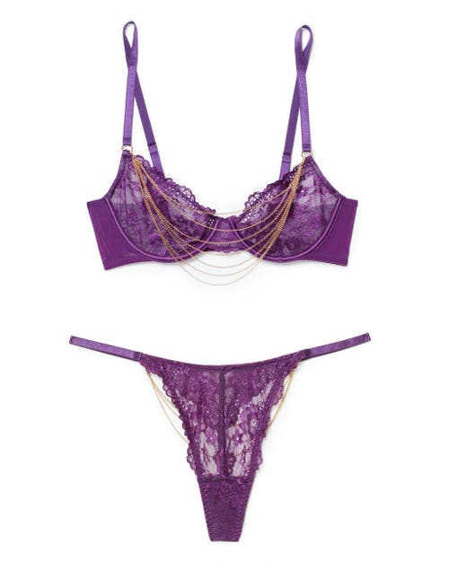 Shop Adore Me Elyza Unlined Demi Bra In Dark Purple