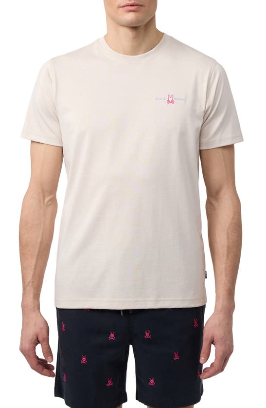 Psycho Bunny Wasterlo Embroidered T-shirt In Natural Linen