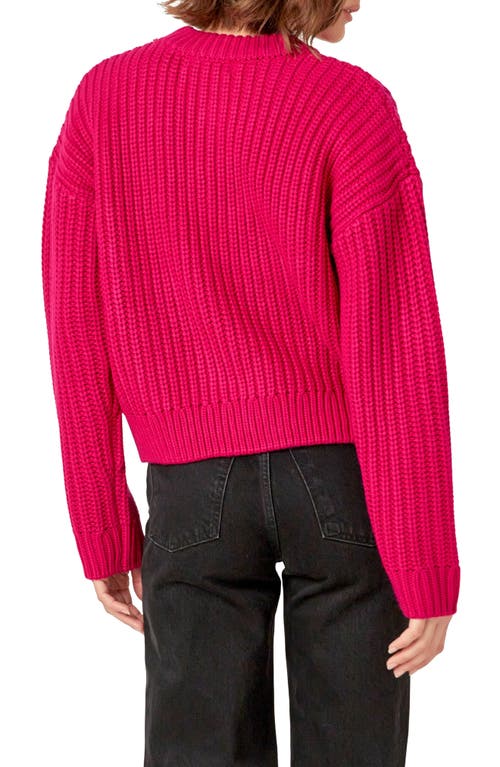 English Factory Heart Stitch Sweater In Fuchsia/pink