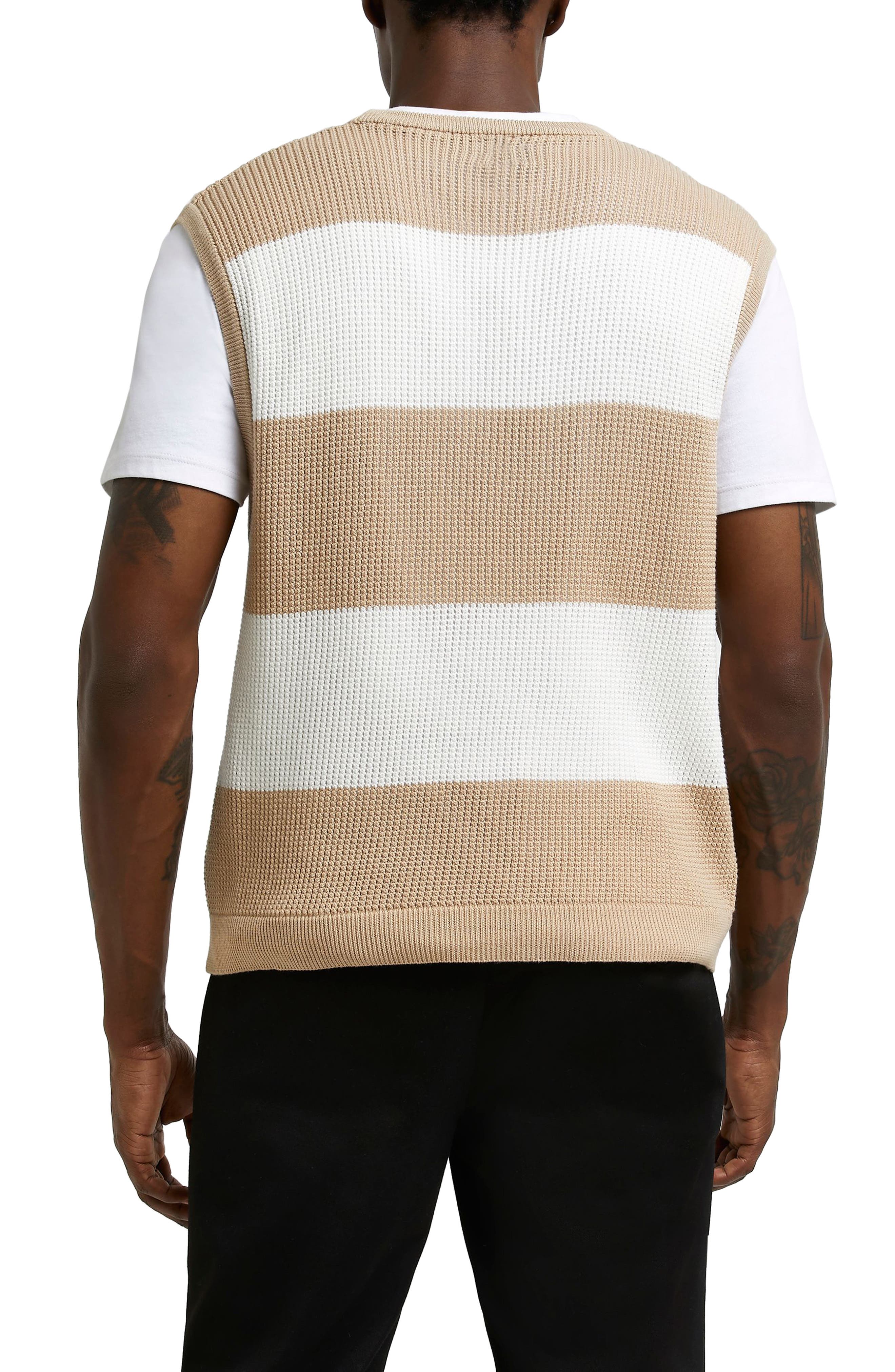 River Island Stripe Mesh Knit Sweater 
