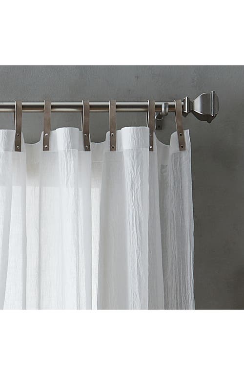 Dkny Set Of 2 Faux Leather Tab Curtain Panels In White