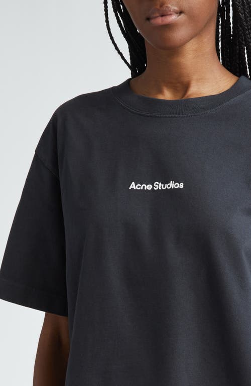 Acne Studios Cropped Length Logo T-shirt In Black