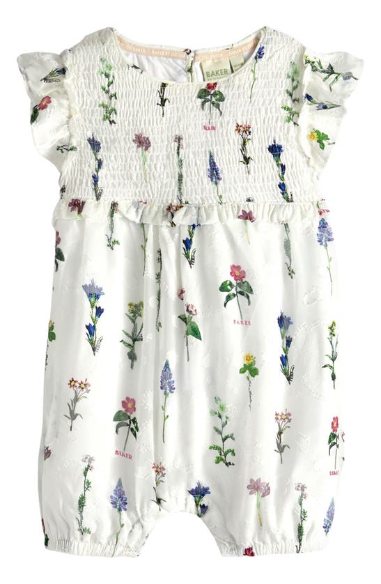 Baker By Ted Baker Babies' Floral Romper In White