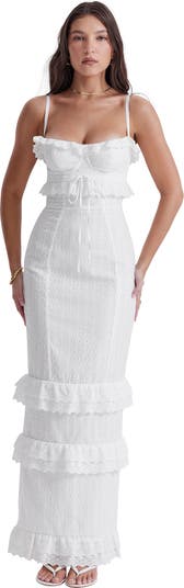 White broderie clearance maxi dress