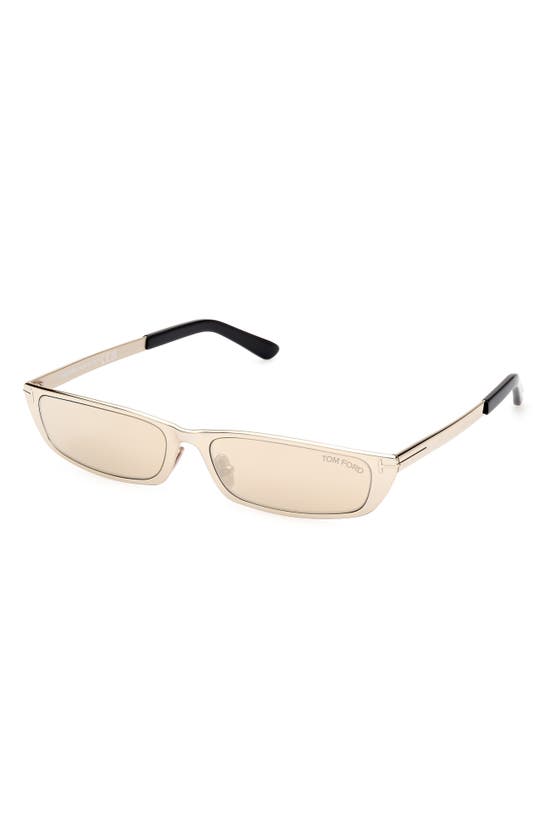 Shop Tom Ford 59mm Mirror Rectangular Sunglasses In Gold / Brown Mirror