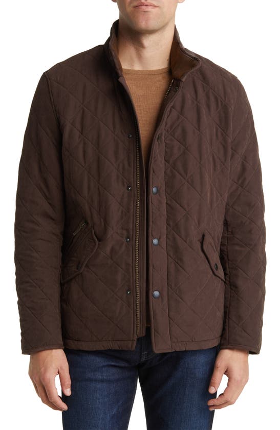 Shop Barbour Bowden Quilted Nylon Jacket In Dark Brown