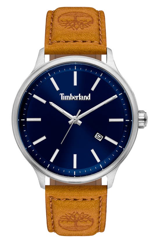 TIMBERLAND ALLENDALE LEATHER STRAP WATCH, 45MM,TBL15638JS02