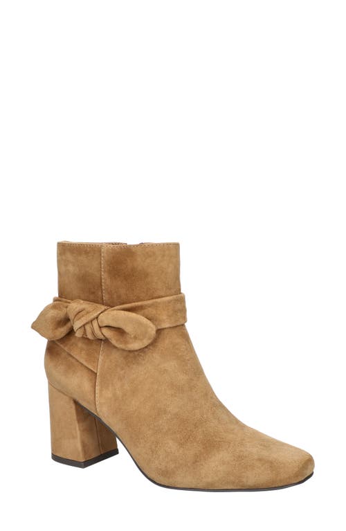 Bella Vita Felicity Bow Accent Bootie Cognac Suede Leather at Nordstrom,
