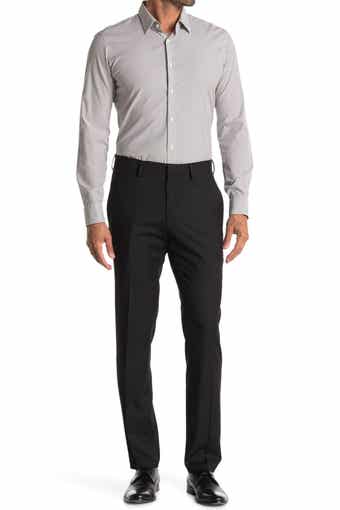 Men's Grey Birdseye Slim Wool Blend Suit Trousers