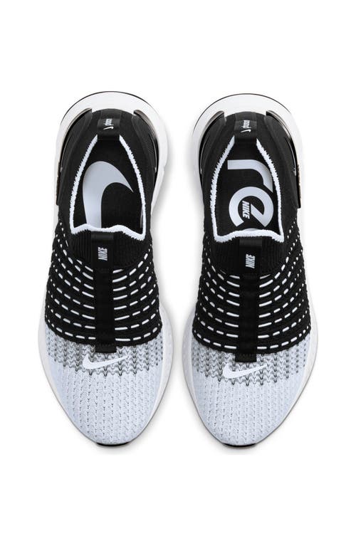 Nike Women's React Phantom Run Flyknit 2 Running Sneakers From Finish Line In Black/white