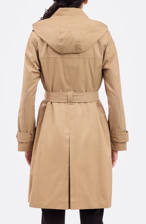 London Fog Cotton Blend Trench Coat In British Khaki
