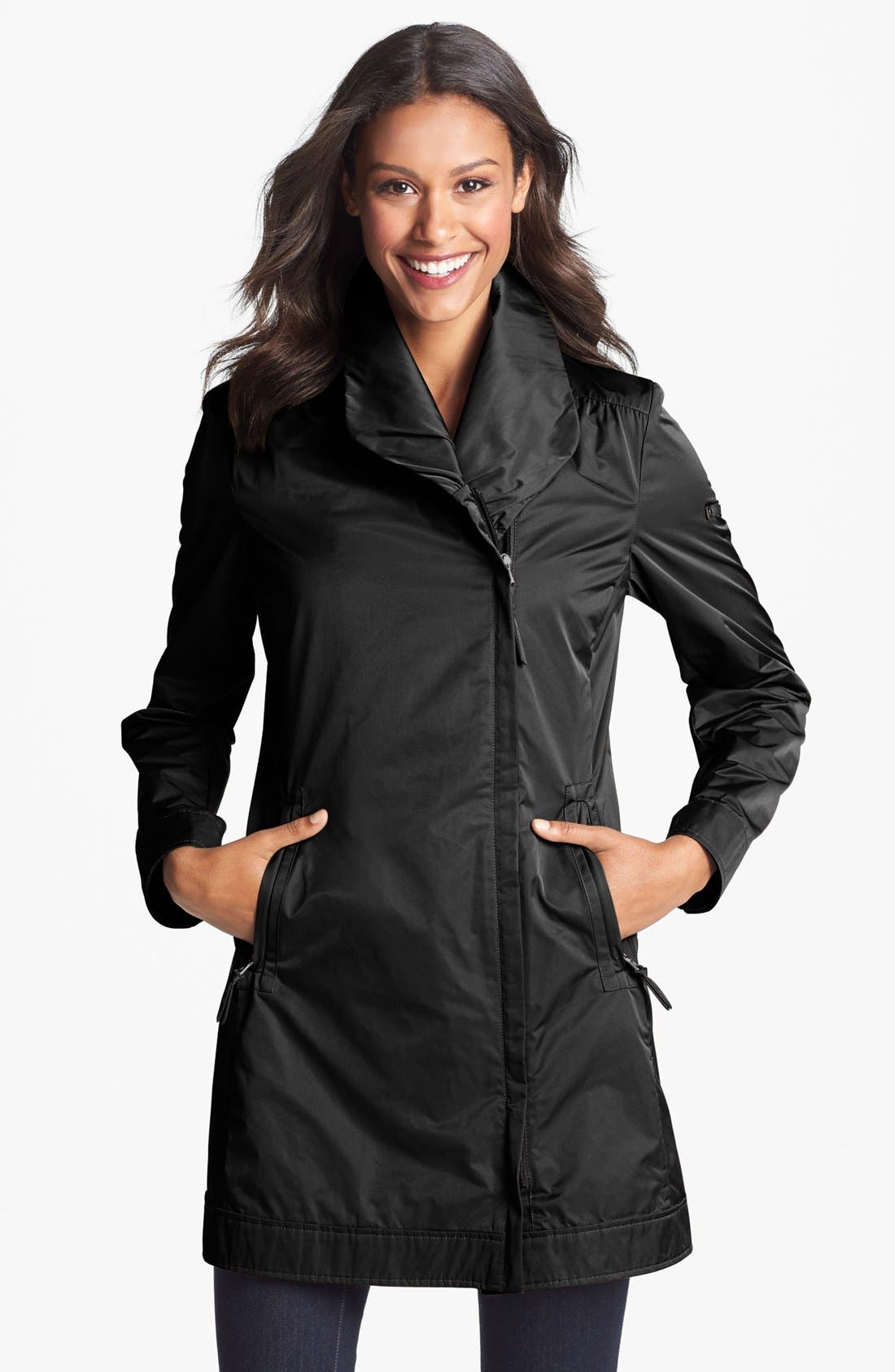 RAINFOREST Asymmetrical Zip Packable Raincoat Nordstrom