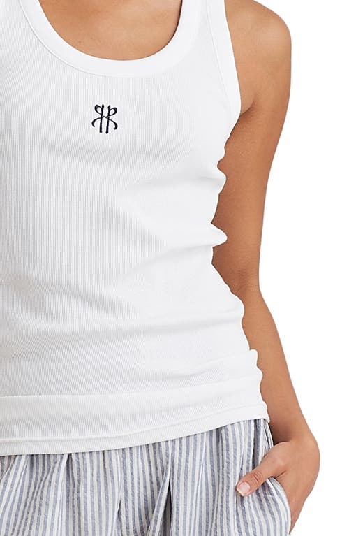 Shop Papinelle Logo Embroidered Sleep Tank In White