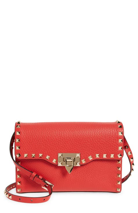 Yucurem Leather Shoulder Bags Women Double Pocket Designer Armpit Handbag  Purse (Red) 