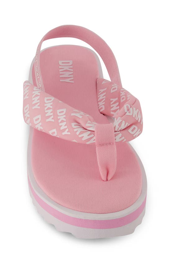 Dkny Kids' Nia Logo Flip Flop In Pink