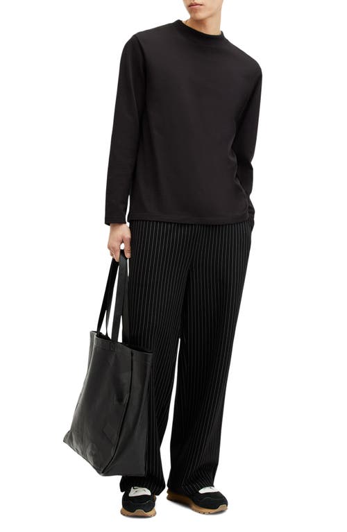 Allsaints Nero Mock Neck Relaxed Fit Sweatshirt In Jet Black