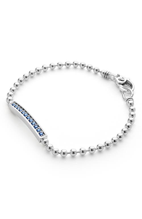 Shop Lagos Caviar Spark Sapphire Bar Bracelet In Silver