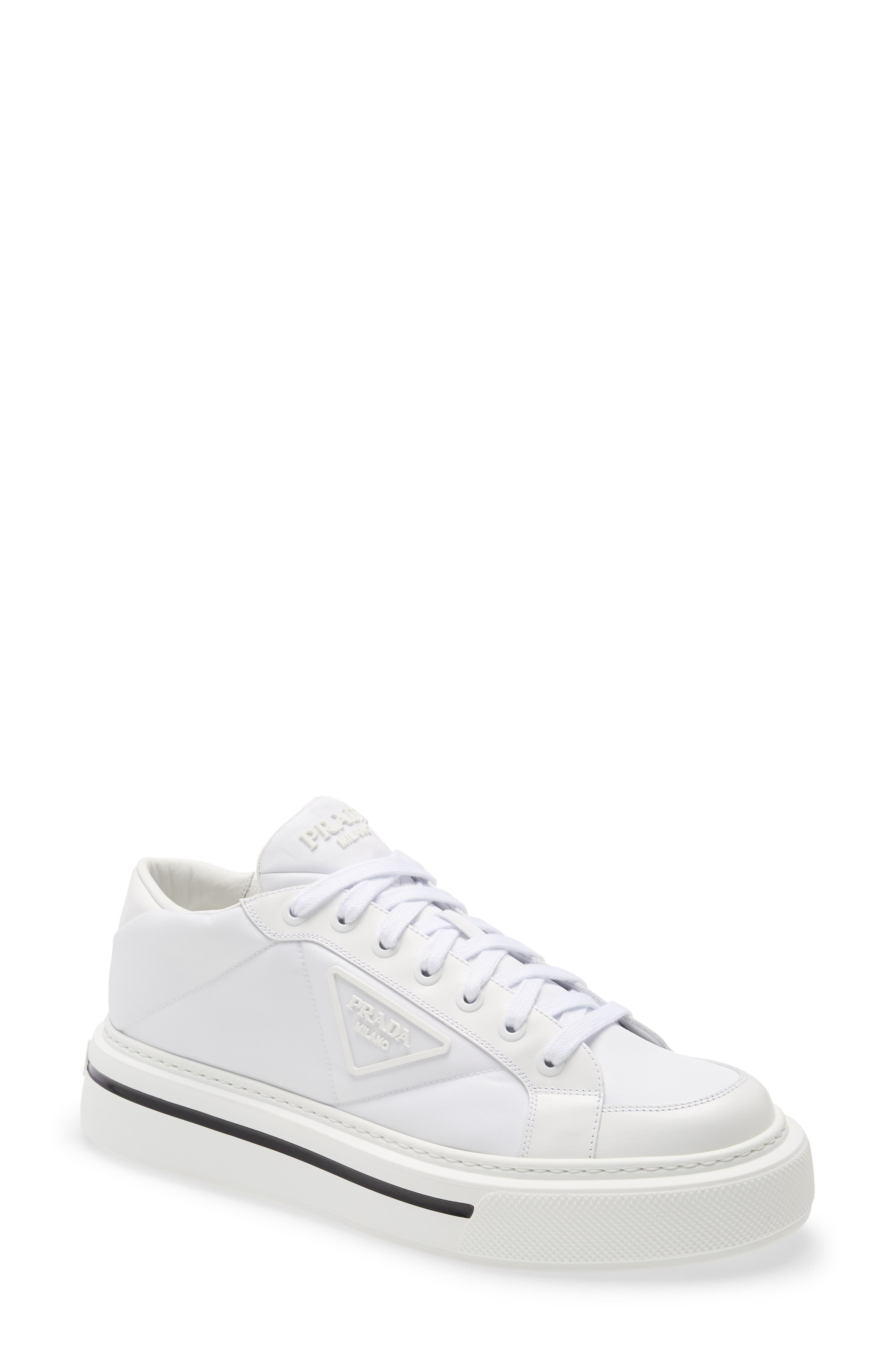 prada mens shoes white