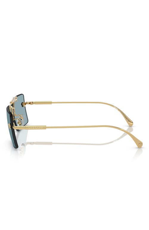 Shop Versace 60mm Rectangular Sunglasses In Blue Gold