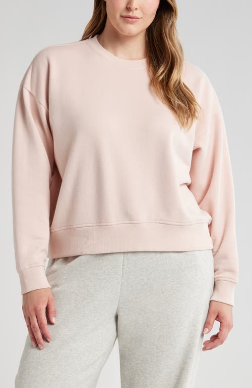 Shop Zella Cloud Fleece Sweatshirt In Pink Peach