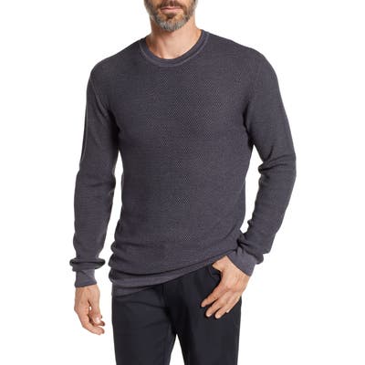 Stone Rose Honeycomb Trim Fit Wool Sweater, Black