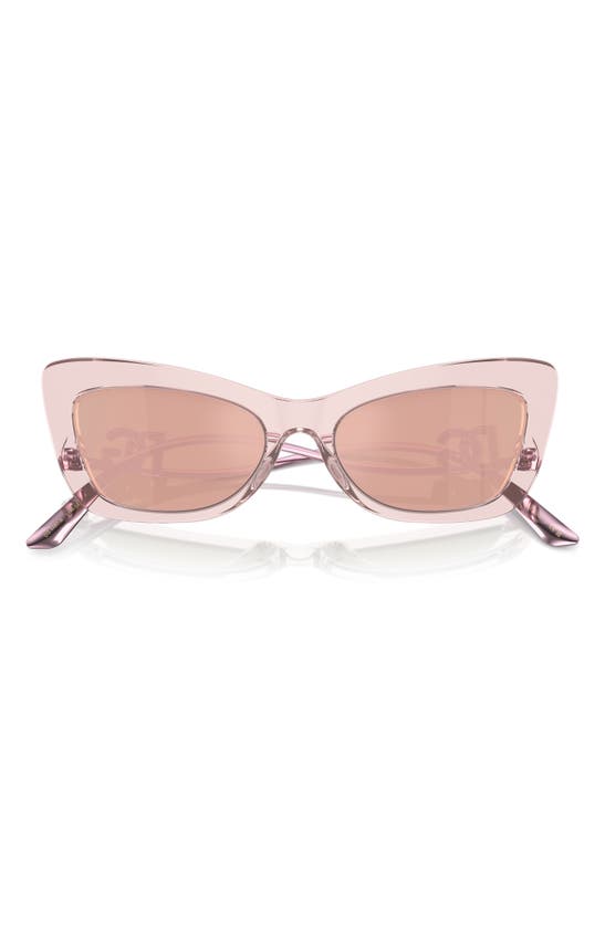 Shop Dolce & Gabbana Dolce&gabbana 55mm Cat Eye Sunglasses In Rose