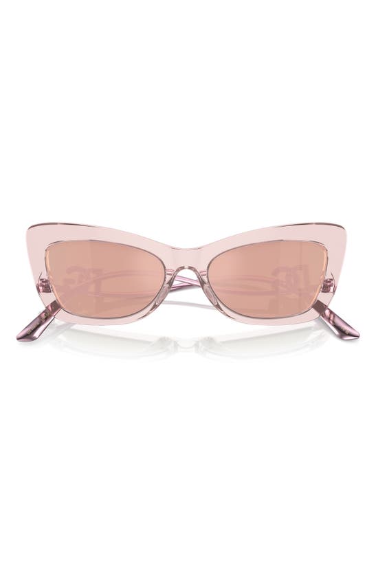 Dolce & Gabbana 55mm Cat Eye Sunglasses In Rose