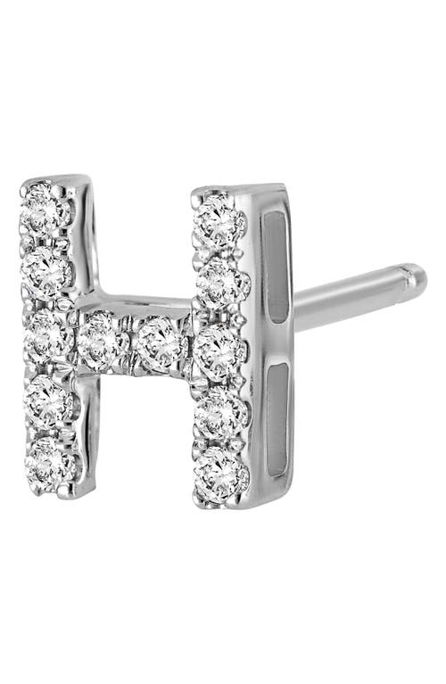 Bony Levy Single Initial Earring In White Gold/h