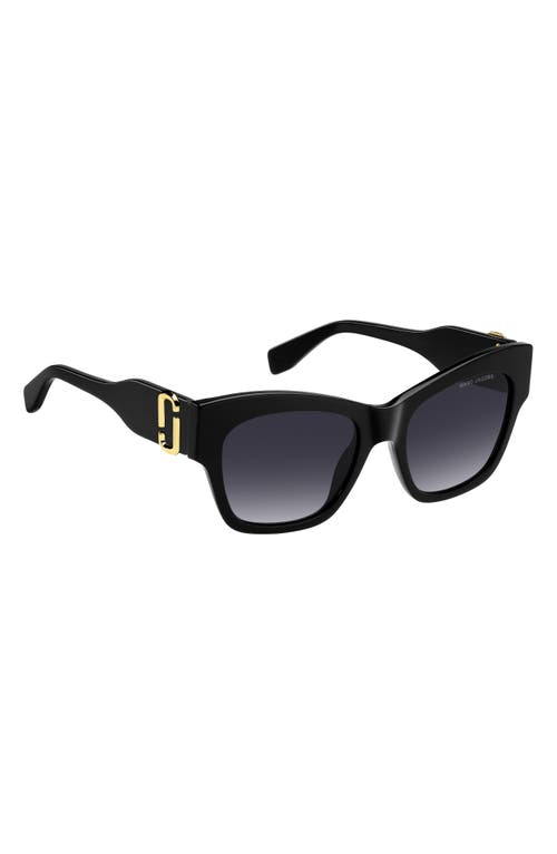 Marc Jacobs Marc 762s Acetate Rectangle Sunglasses In Black/dark Grey