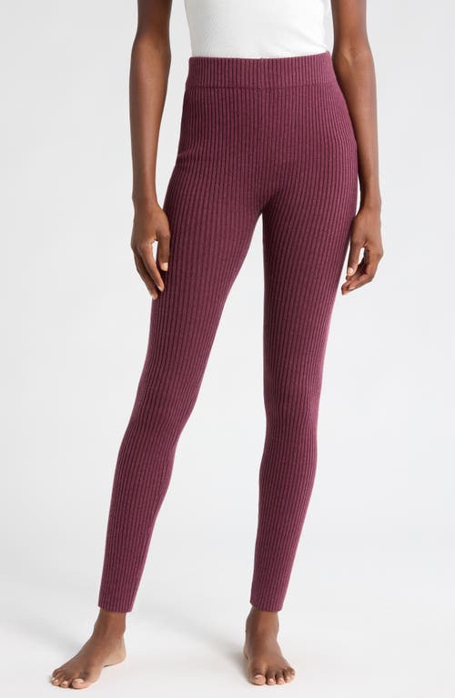 Lunya Rib Cozy Organic Cotton Blend Leggings in Brandied Plum 