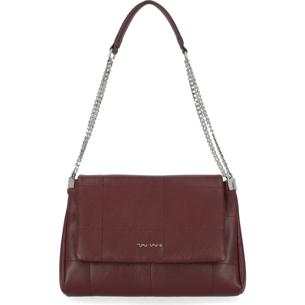 Tahari Sammy Flap Shoulder Bag In Cabernet