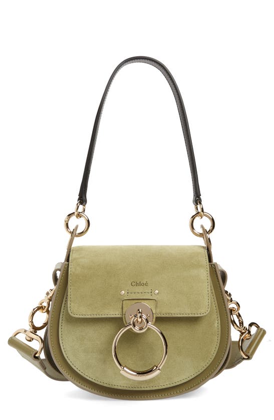 Chloé Small Tess Leather Crossbody Bag In 3d3 Lichen Green