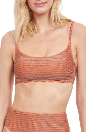 Shop Gottex Crop Bikini Top In Multi Orange