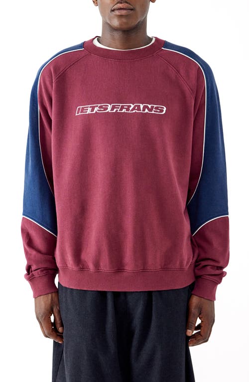 Shop Iets Frans Colorblock Cotton Graphic Sweatshirt In Burgundy