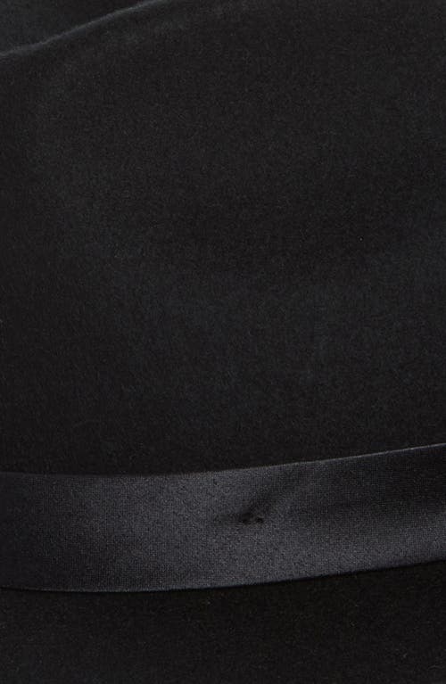 Brixton Victoria Felted Wool Fedora In Black/black Satin