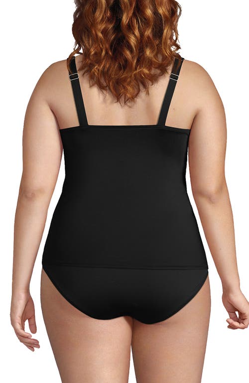 Shop Lands' End Plus Size Dd-cup Square Neck Underwire Tankini Swimsuit Top In Black