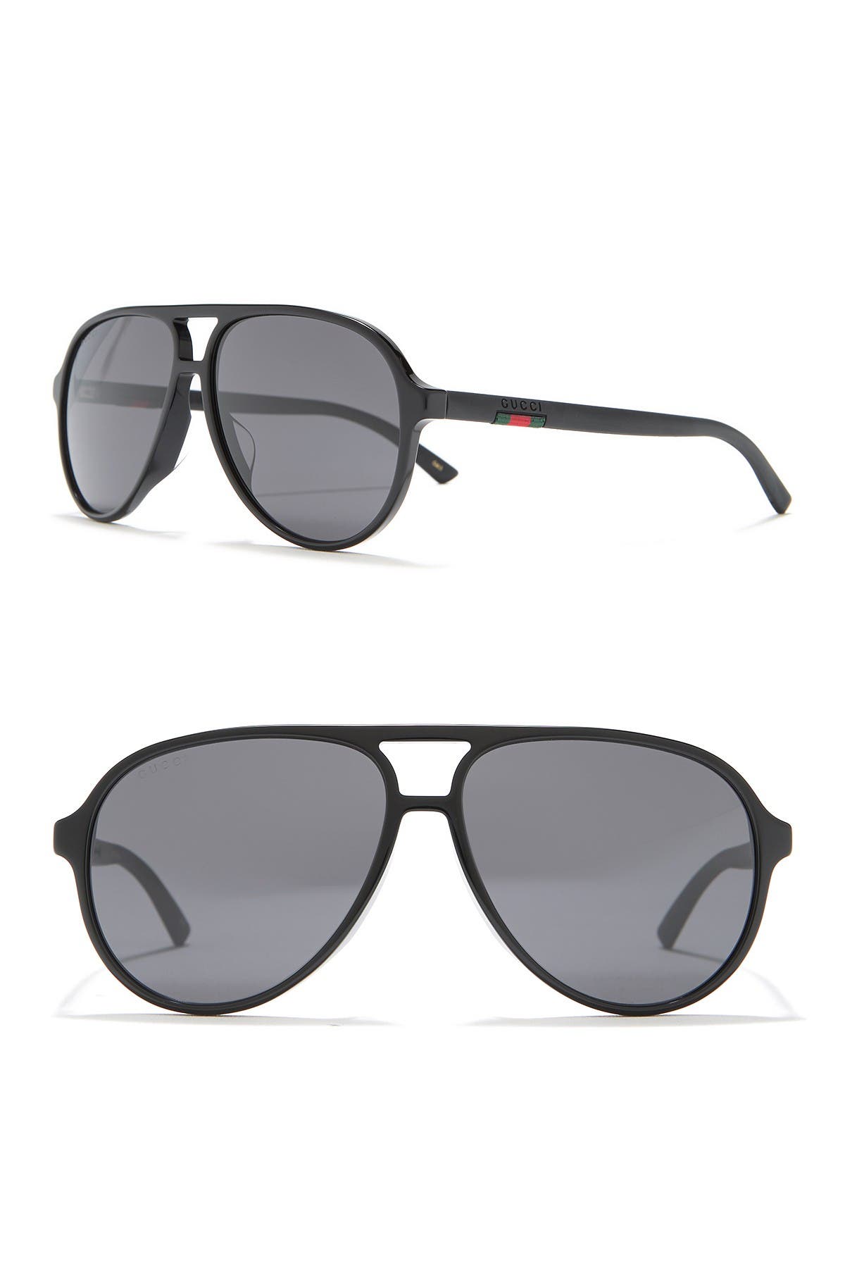 Gucci 60mm Pilot Sunglasses In Black | ModeSens