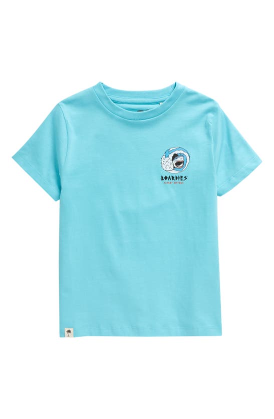 Shop Boardies Kids' Sharky Waters Organic Cotton Graphic T-shirt In Blue