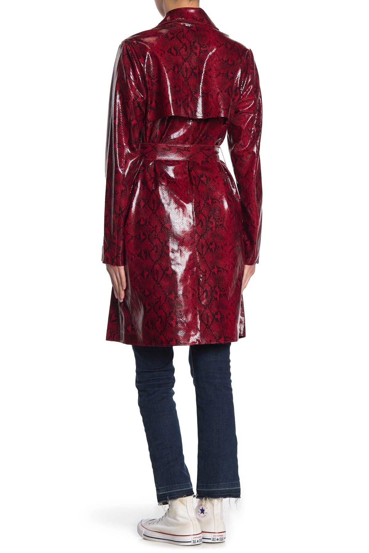 BLANKNYC Denim Snake Embossed Faux Leather Trench Coat Nordstrom Rack