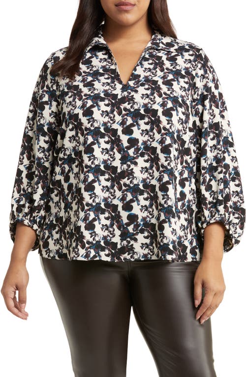 Nordstrom Long Sleeve Blouse in Beige Rainy Day Blossoms