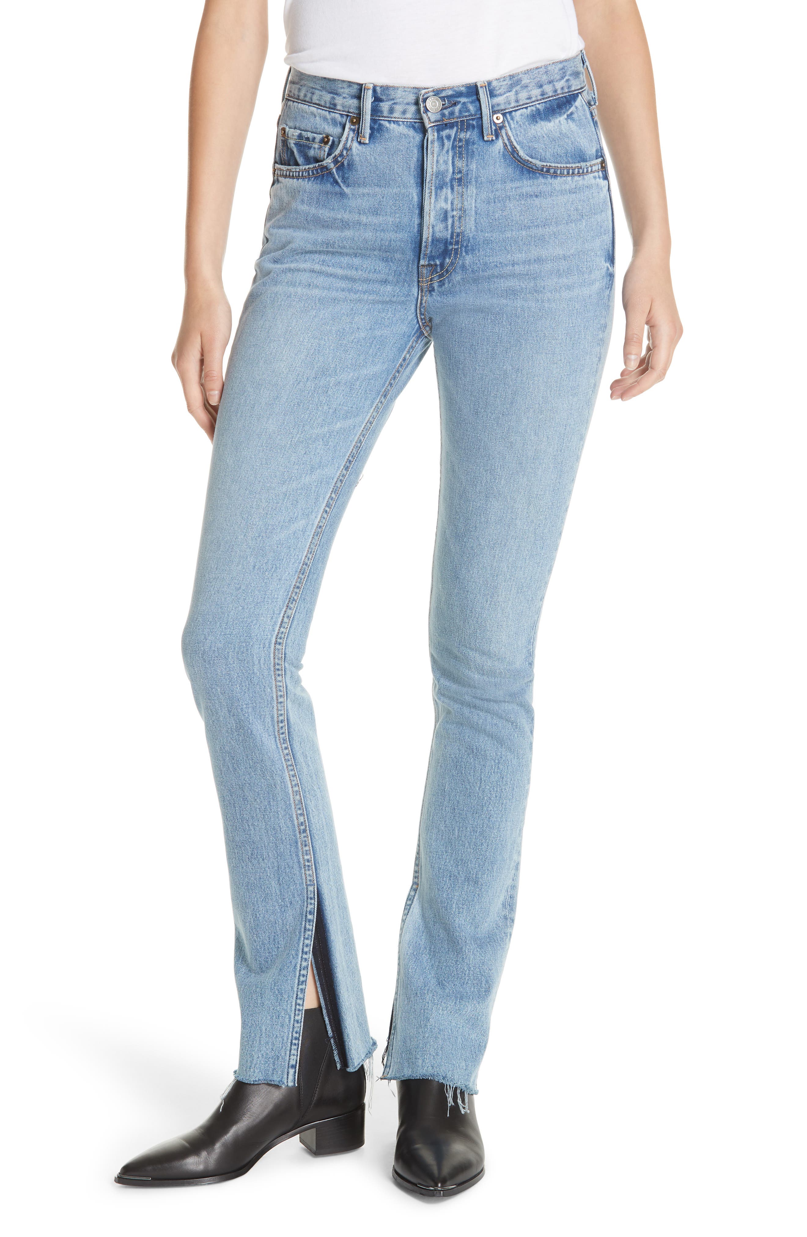 split hem bootcut jeans